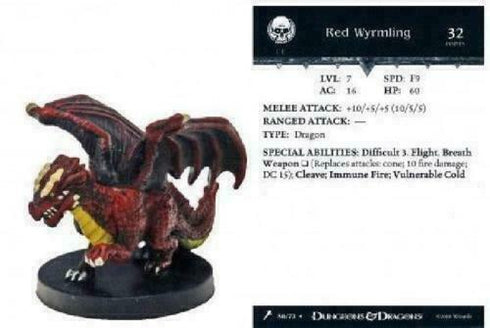 Red Wyrmling - Giants of Legend - Dungeons & Dragons Miniature (DDM) - #58 Rare